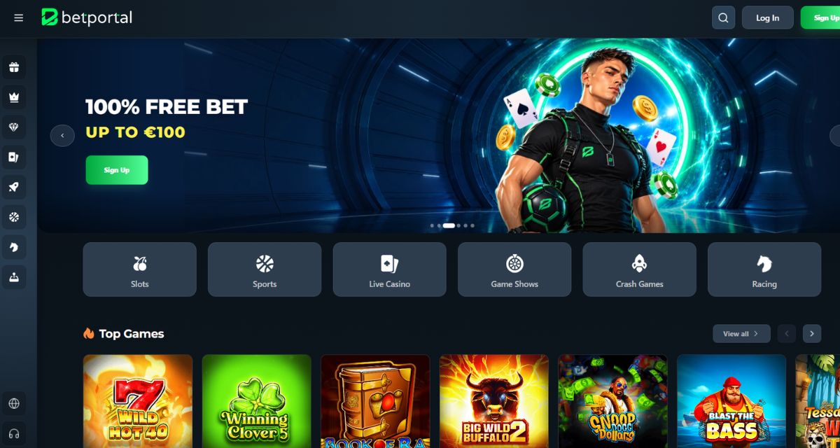 Screenshot of the BetPortal website